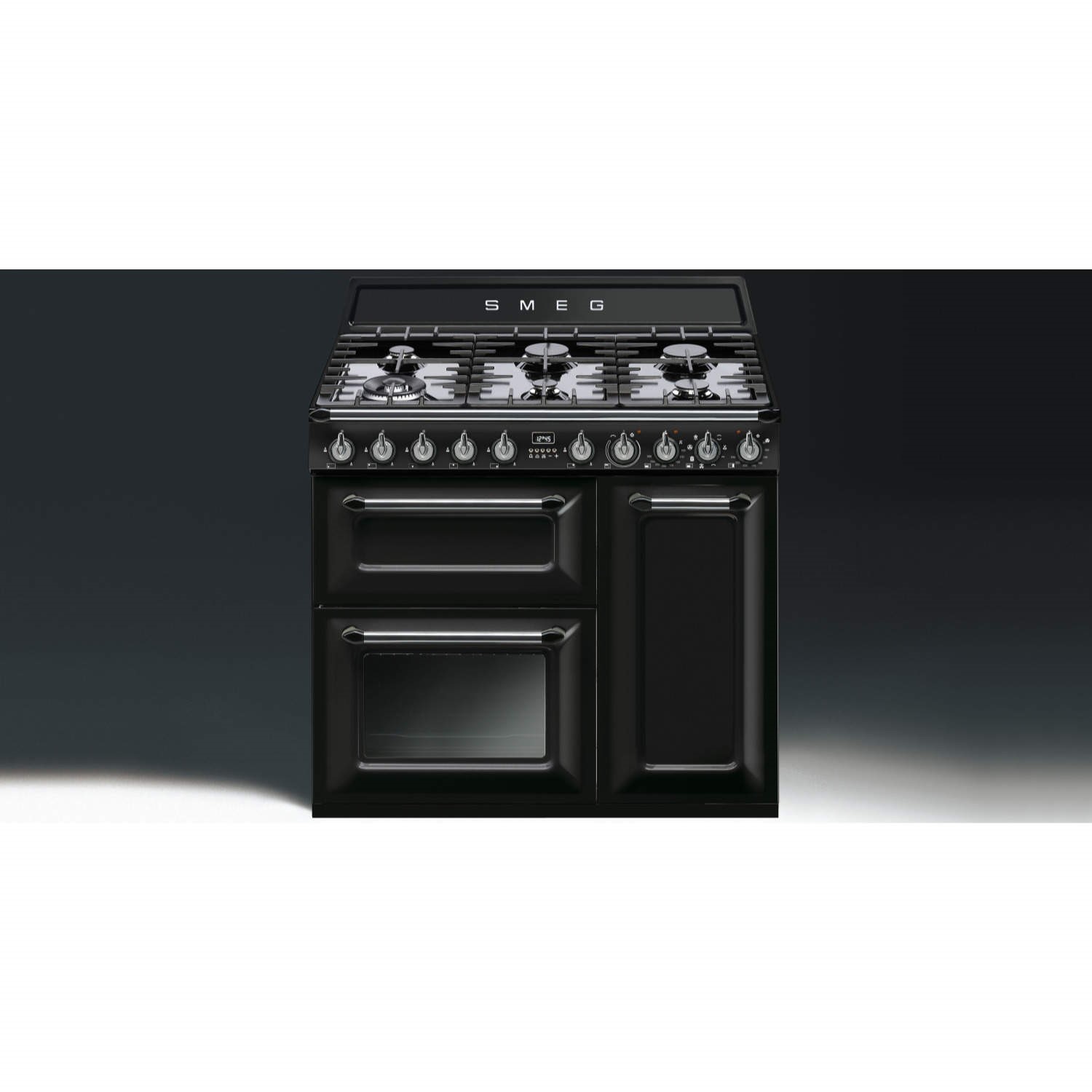Smeg Victoria 90cm Dual Fuel Range Cooker - Black - Image 5