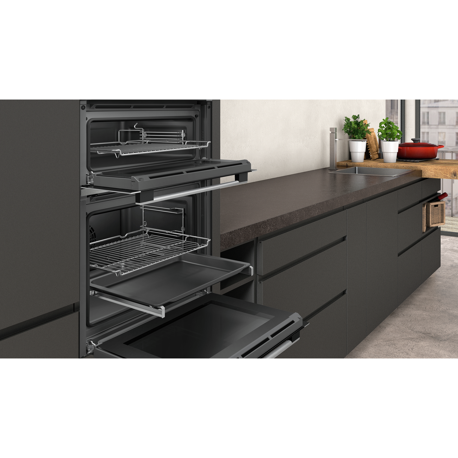 Neff N50 Built-In Electric Double Oven - Stainless Steel - Image 2