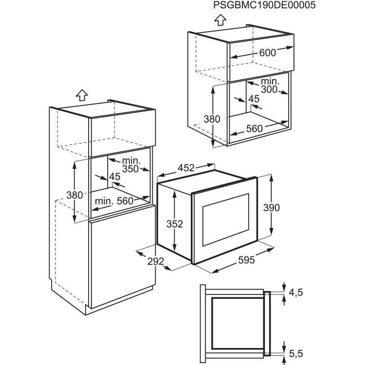 Zanussi Series 20 Built-In 700W Microwave - Stainless Steel - Image 6