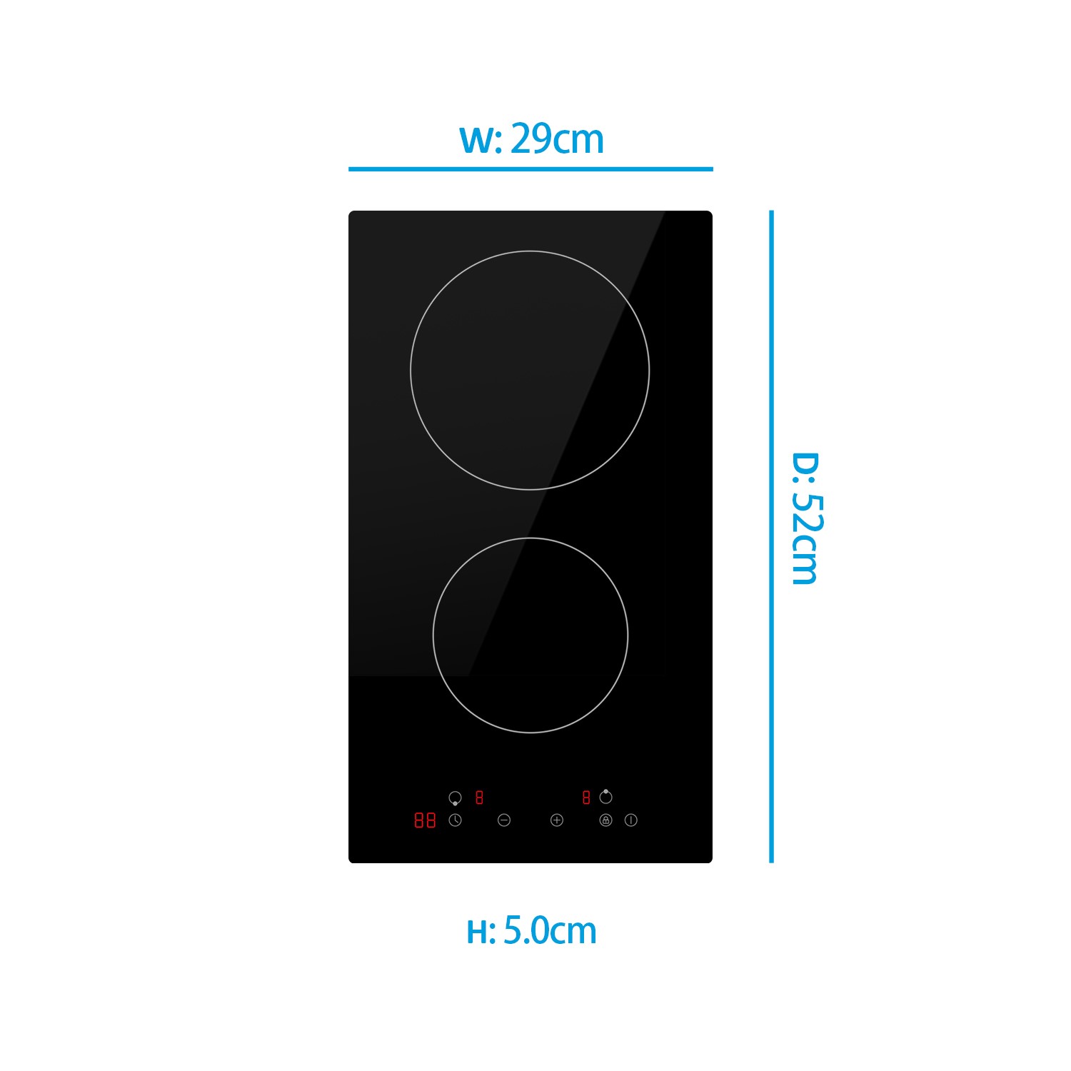 electriQ 30cm 2 Zone Plug In Ceramic Hob - Image 3