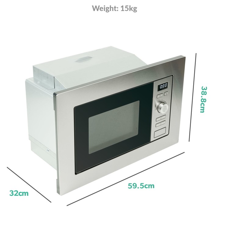 electriQ Built-In 700W Microwave - Stainless Steel - Image 6