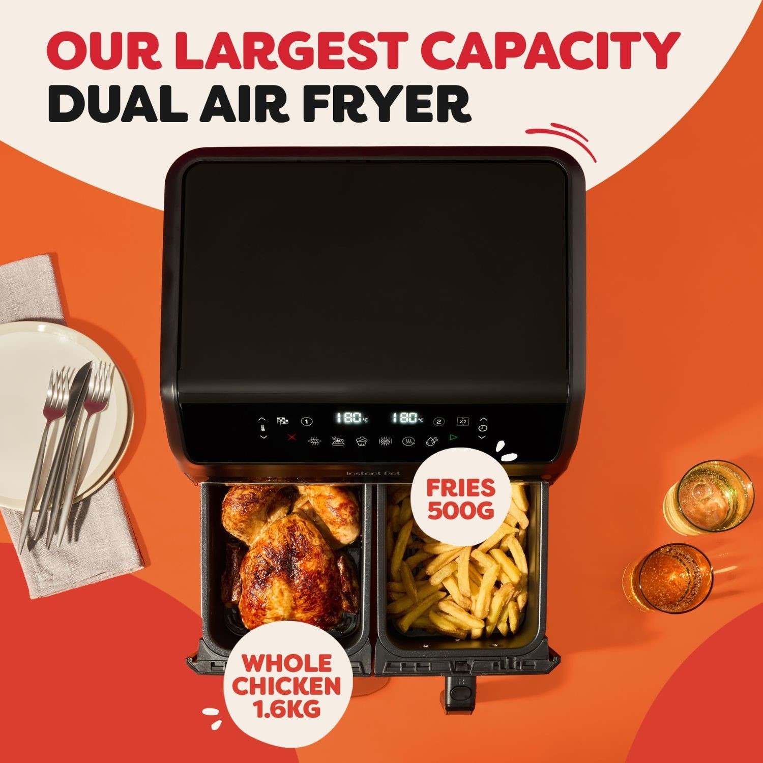 Instant Pot Vortex Dual 8-in-1 8L Air Fryer - Black - Image 9