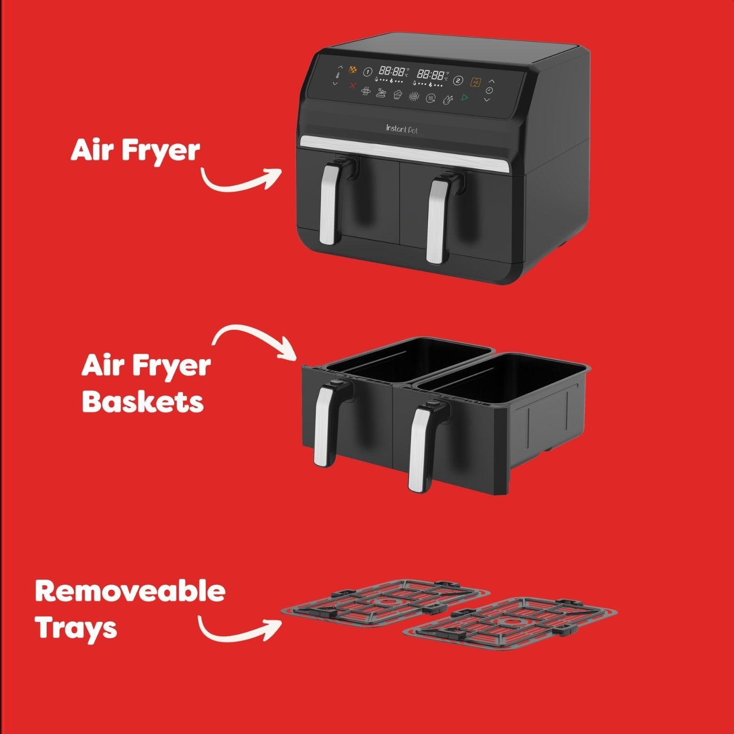 Instant Pot Vortex Dual 8-in-1 8L Air Fryer - Black - Image 5