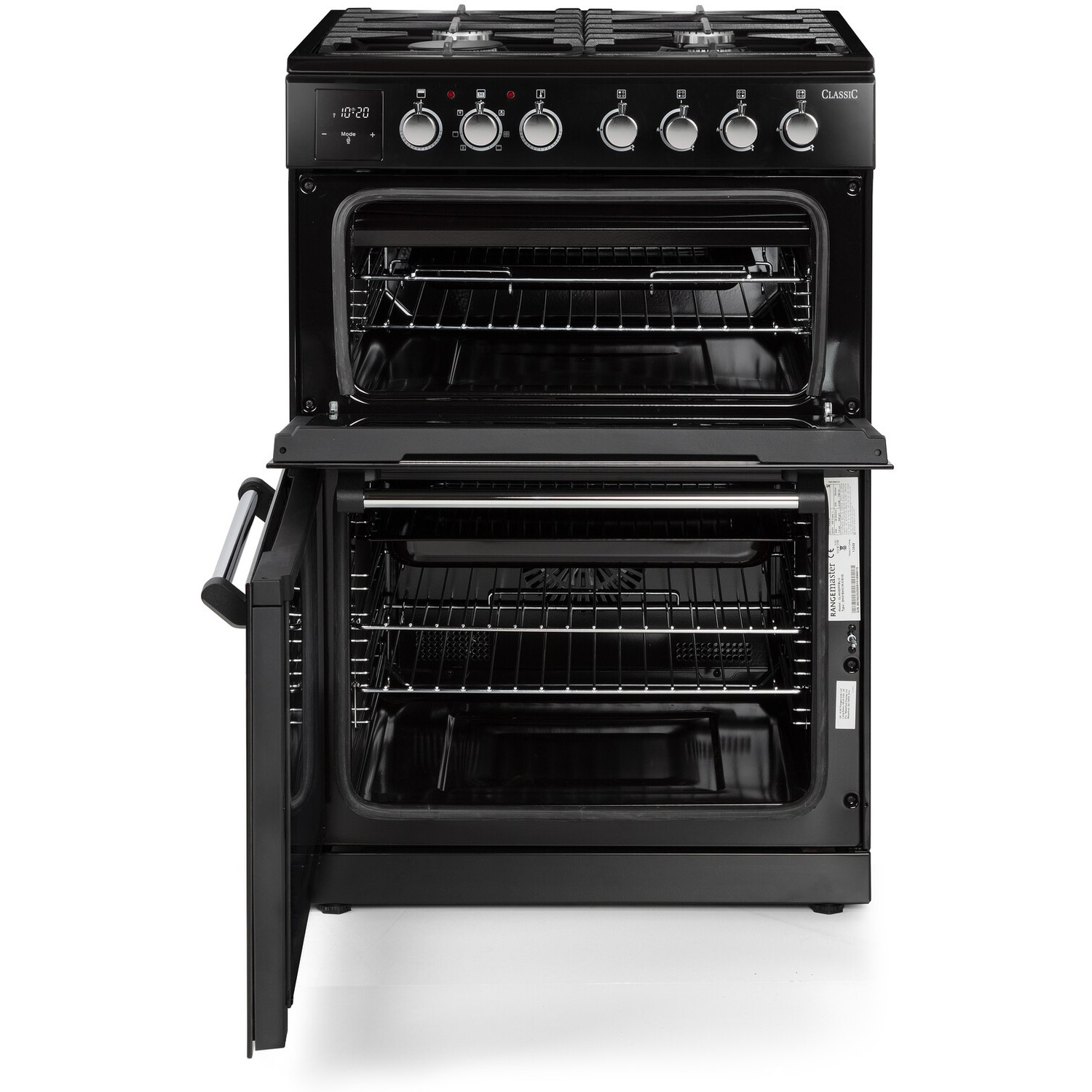Rangemaster Classic 60cm Gas Cooker - Black - Image 2