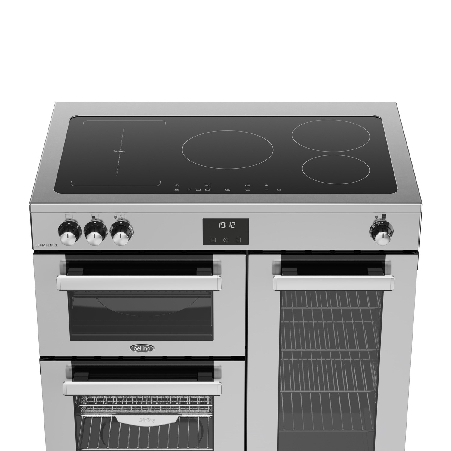 Belling Cookcentre 90cm Electric Induction Range Cooker - Stainless Steel - Image 2