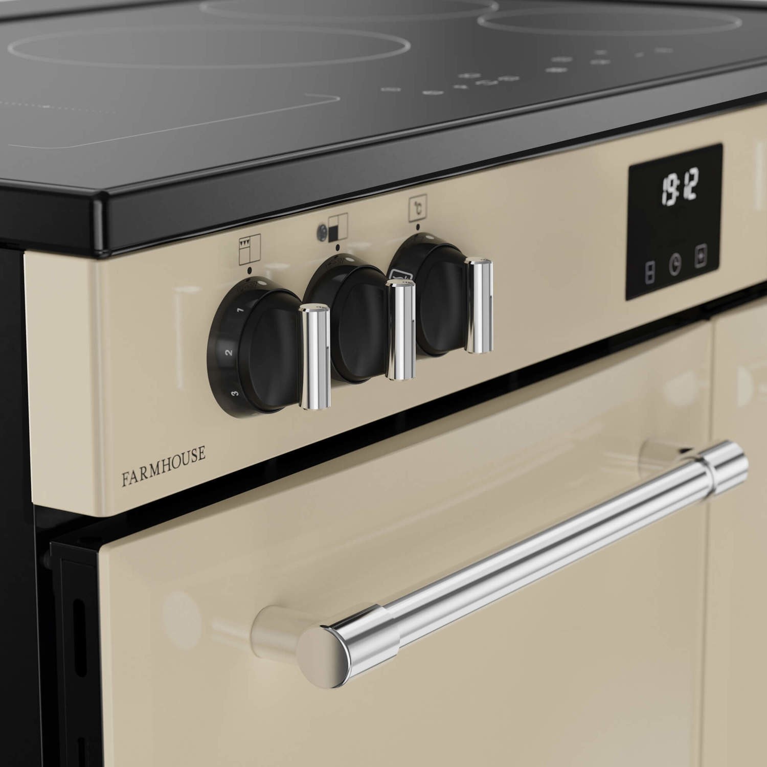 Belling Farmhouse 90cm Electric Induction Range Cooker - Cream - Image 7