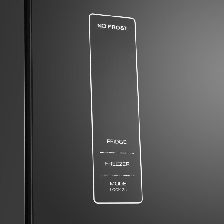 electriQ 320 Litre French Style American Fridge Freezer - Black Glass - Image 3