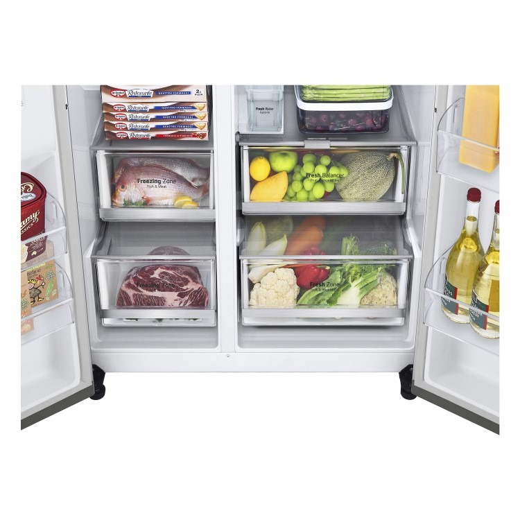 Refurbished LG InstaView GSGV81PYLL 635 Litre Frost Free American Fridge Freezer Prime Silver - Image 4