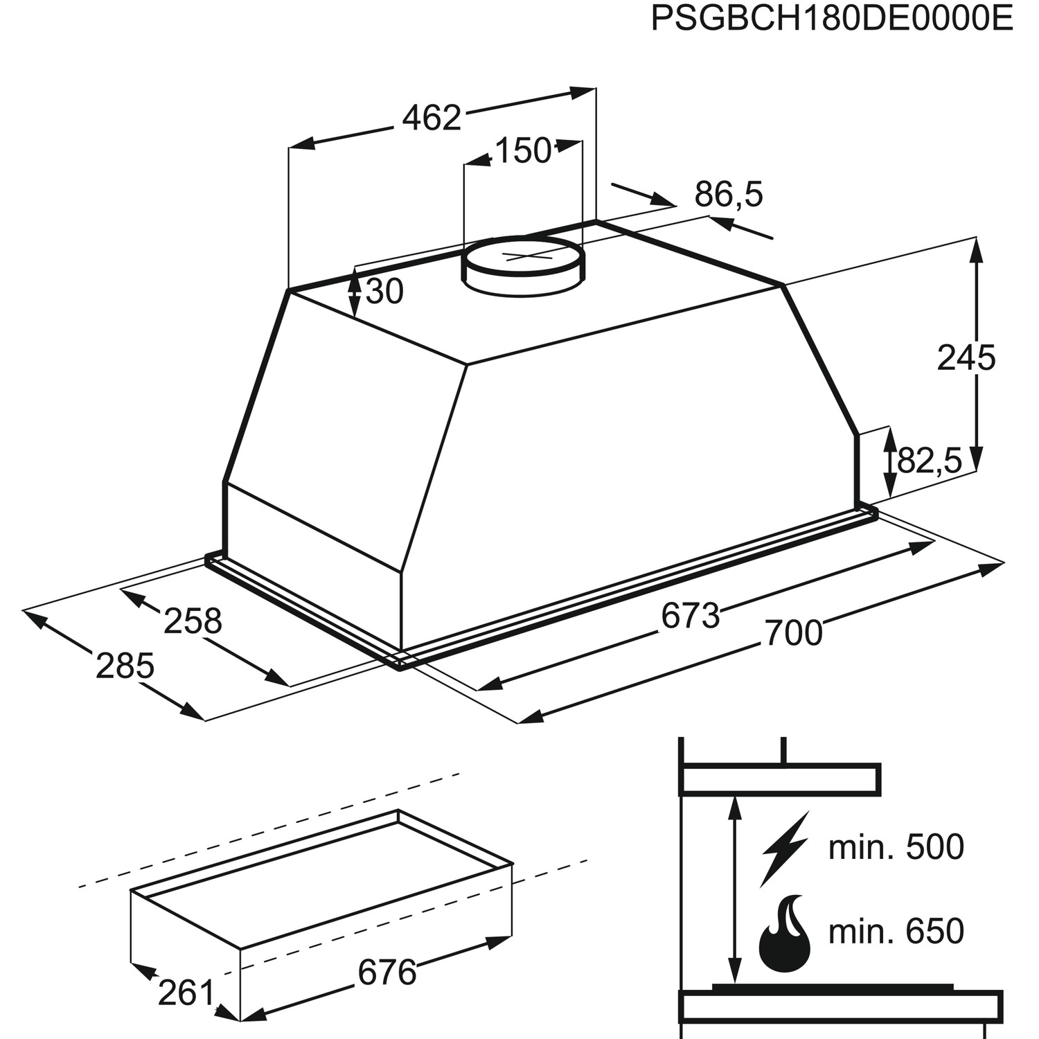 AEG 5000 Series 70cm Canopy Cooker Hood - Stainless Steel - Image 2