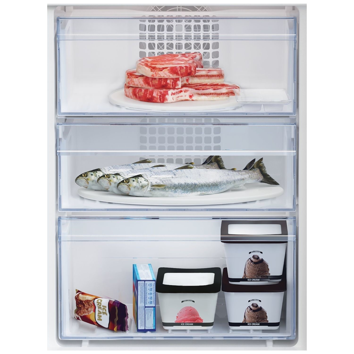 Beko 220 Litre 50/50 Freestanding Fridge Freezer - Silver - Image 2