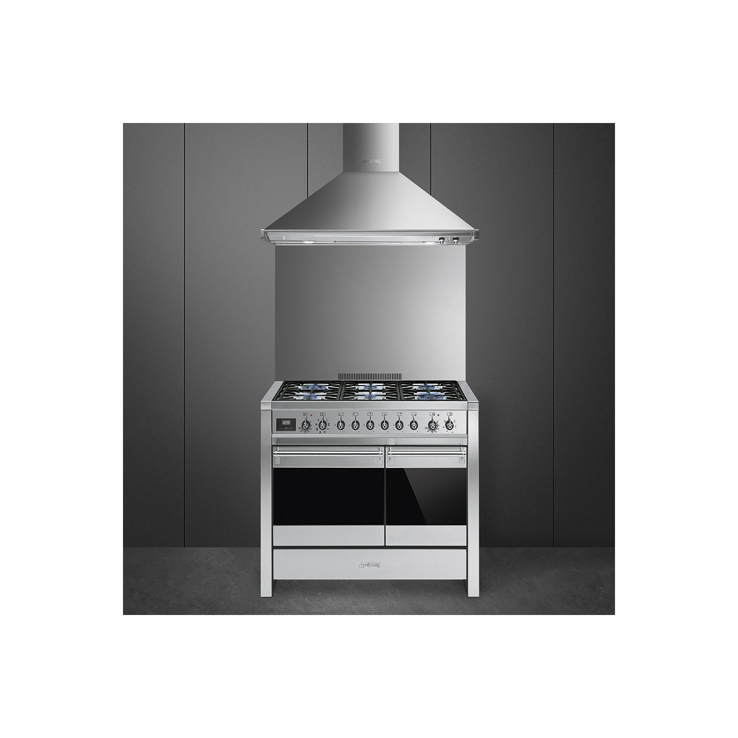 Smeg Opera 100cm Dual Fuel Range Cooker - Stainless Steel - Image 5