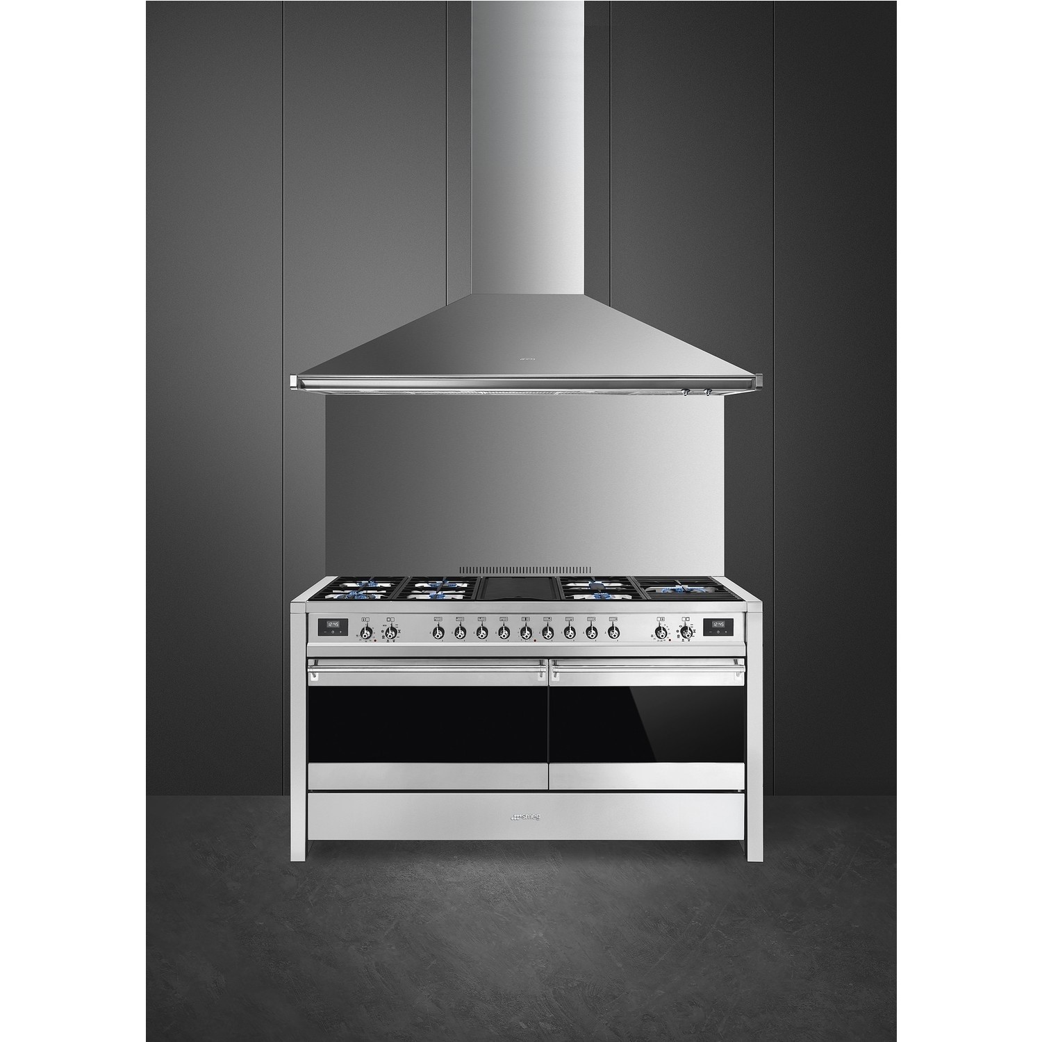 Smeg Opera 150cm Dual Fuel Range Cooker with Electric Griddle - Stainless Steel - Image 5
