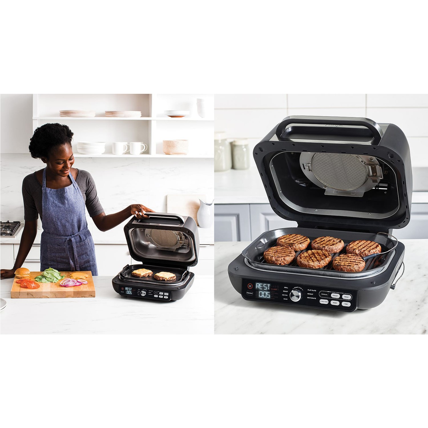 Ninja AG651UK Foodi Max Pro Health Grill Flat Plate & Air Fryer - Image 2