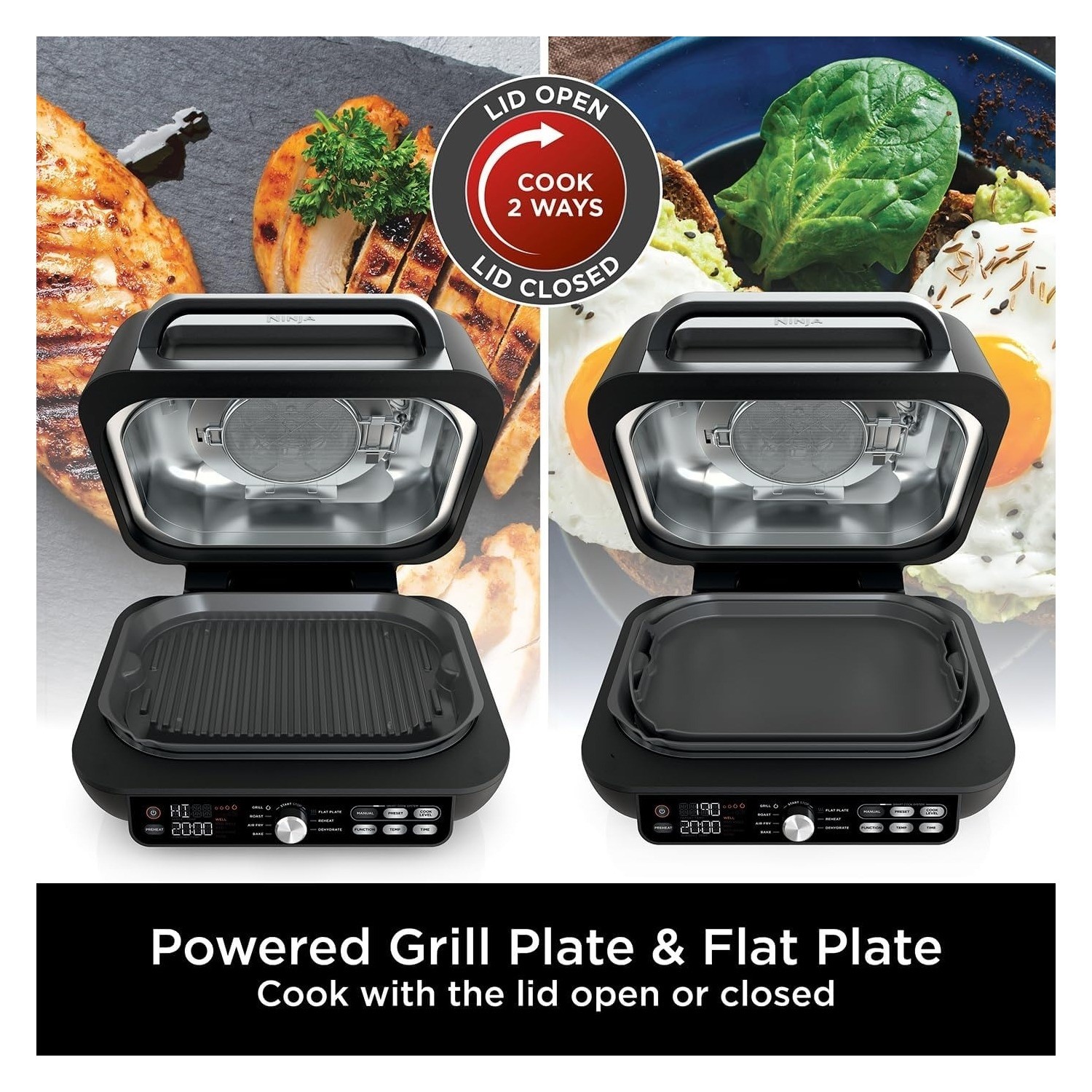 Ninja AG651UK Foodi Max Pro Health Grill Flat Plate & Air Fryer - Image 4