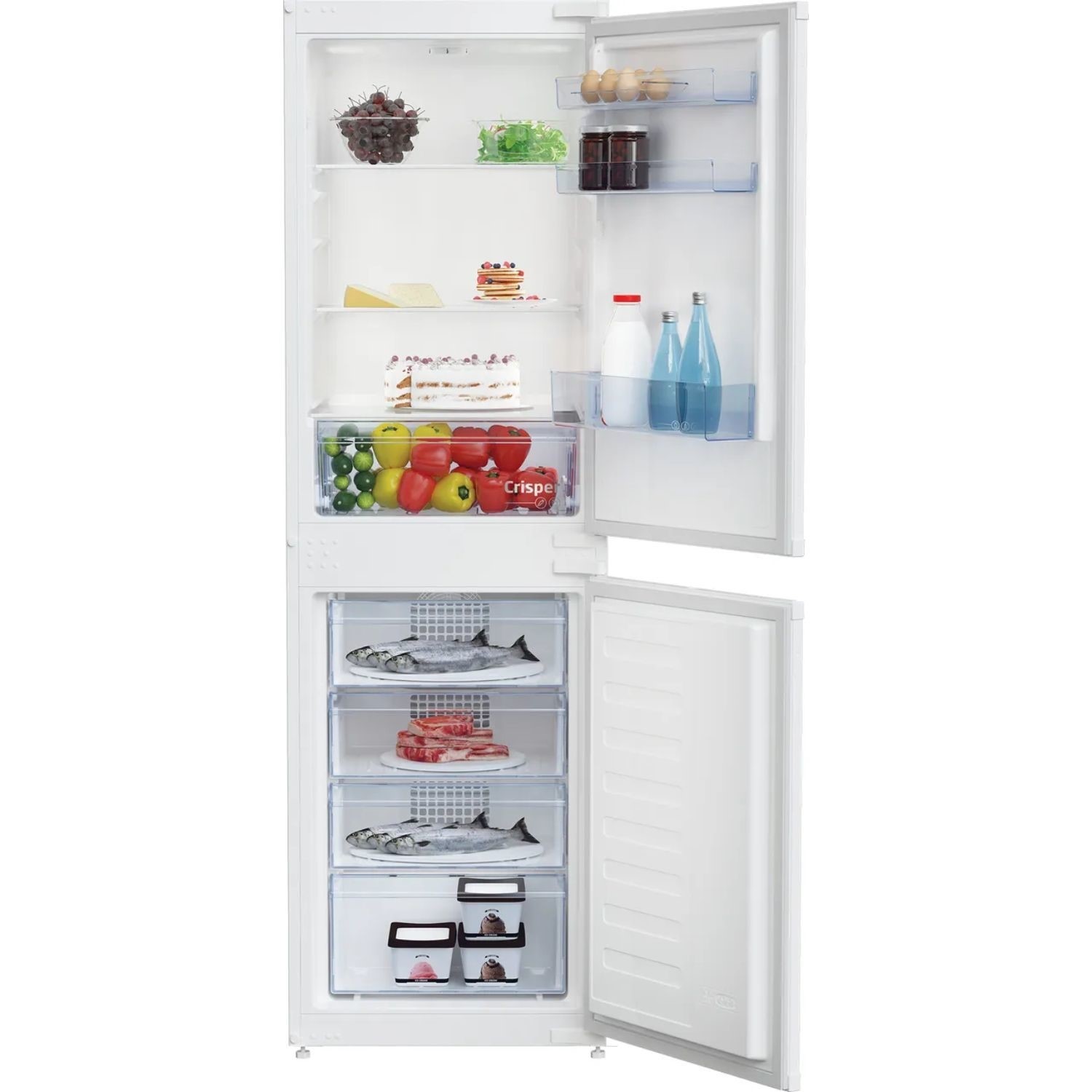 Refurbished Beko BCFD450 Integrated 254 Litre 50/50 Fridge Freezer