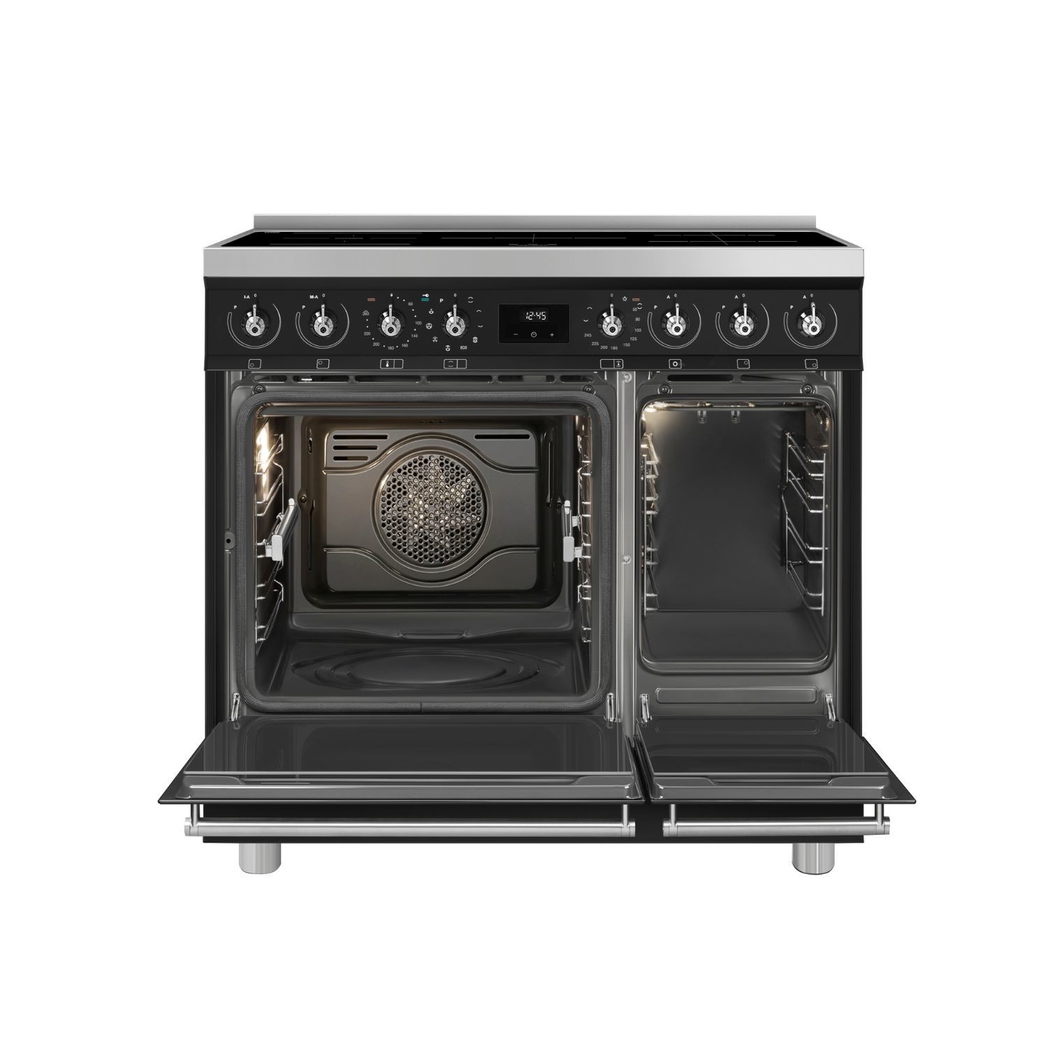 Smeg Symphony 90cm Electric Induction Range Cooker - Black - Image 2