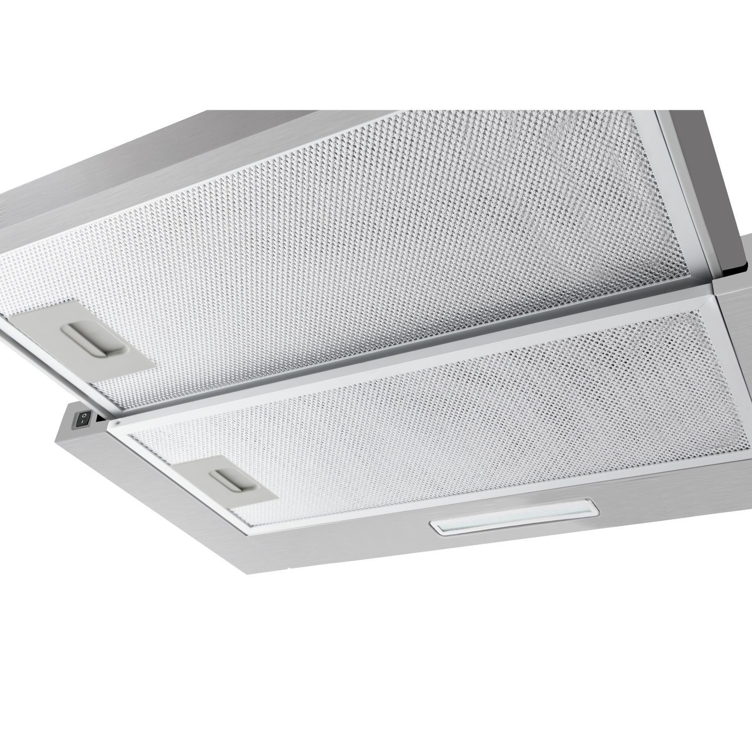 CDA 60cm Telescopic Canopy Cooker Hood - Silver - Image 4