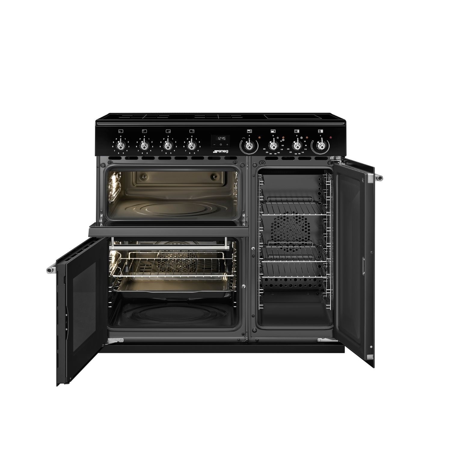 Smeg Concert 90cm Electric Range Cooker with Induction Hob Top - Black - Image 2
