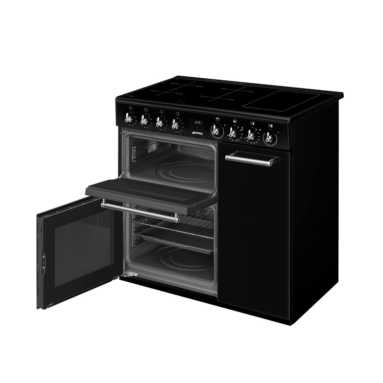 Smeg Concert 90cm Electric Range Cooker with Induction Hob Top - Black - Image 3