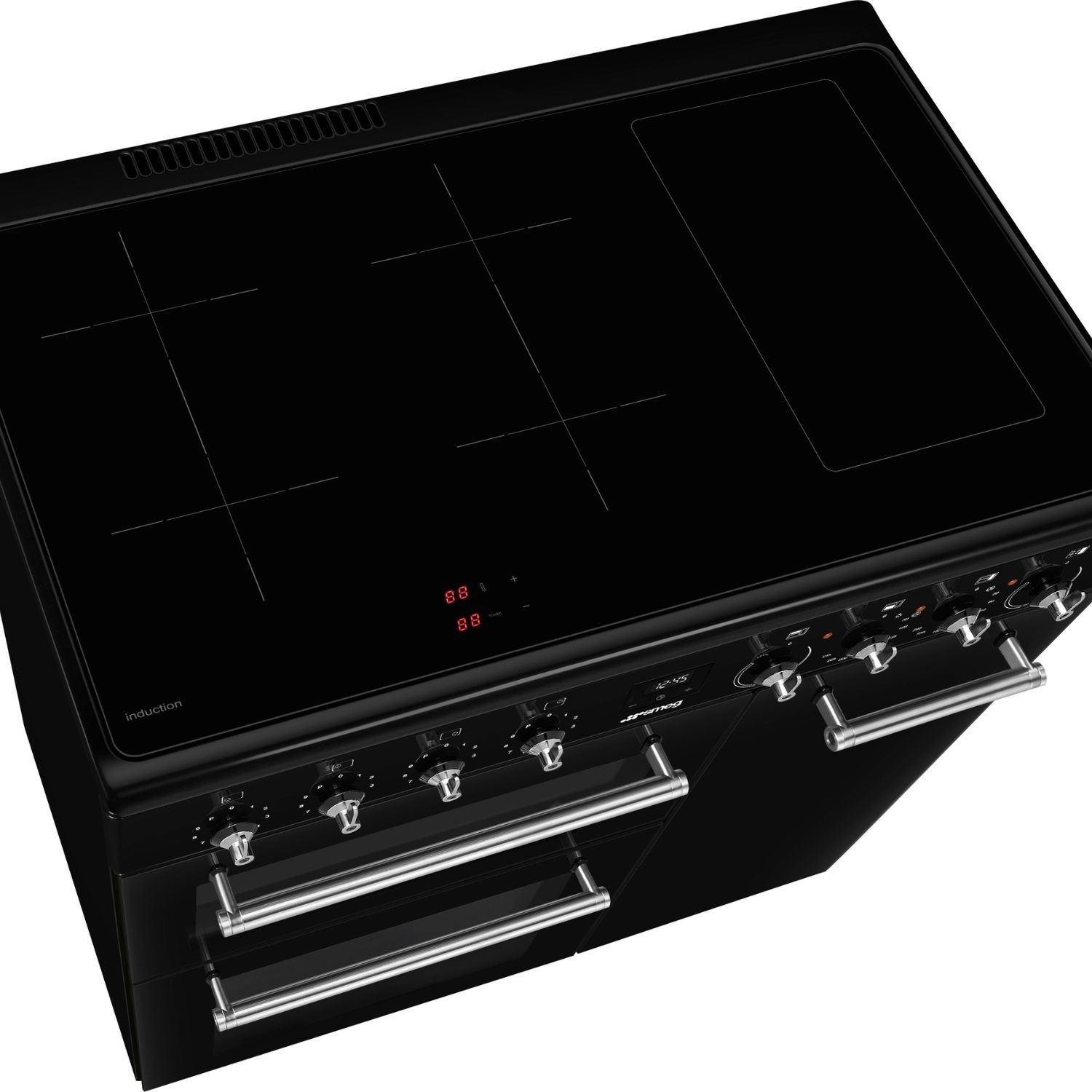 Smeg Concert 90cm Electric Range Cooker with Induction Hob Top - Black - Image 4