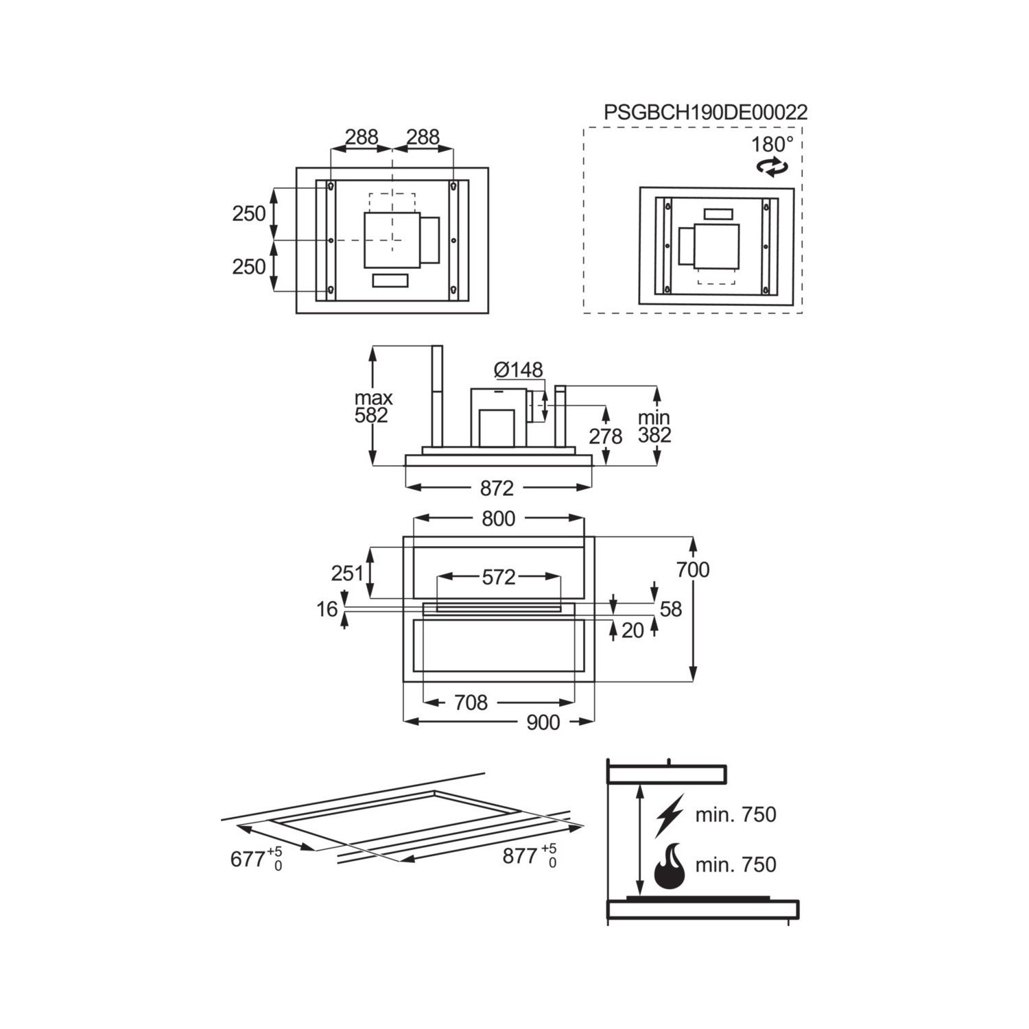 Refurbished AEG DCE5960HM 90cm Ceiling Extractor Stainless Steel - Image 5