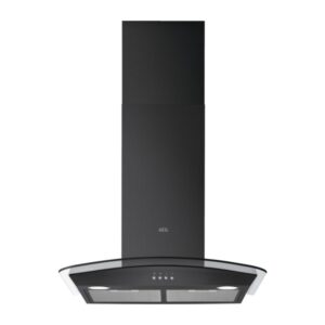 AEG 3000 Series 60cm Curved Glass Chimney Cooker Hood - Black