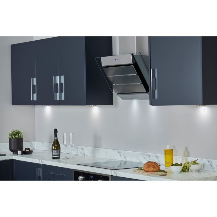 De Santii 70cm Angled Chimney Cooker Hood - Stainless Steel - Image 2