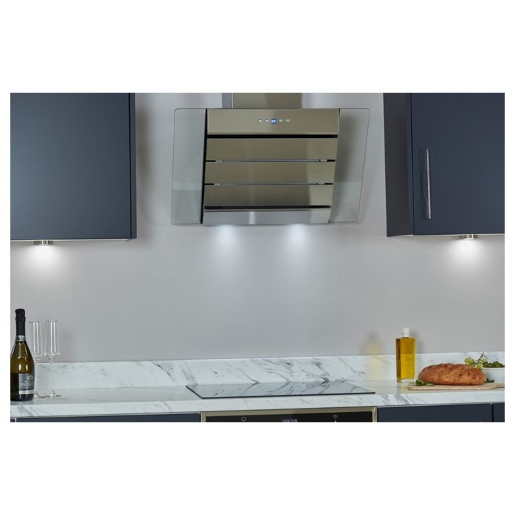 De Santii 70cm Angled Chimney Cooker Hood - Stainless Steel - Image 8