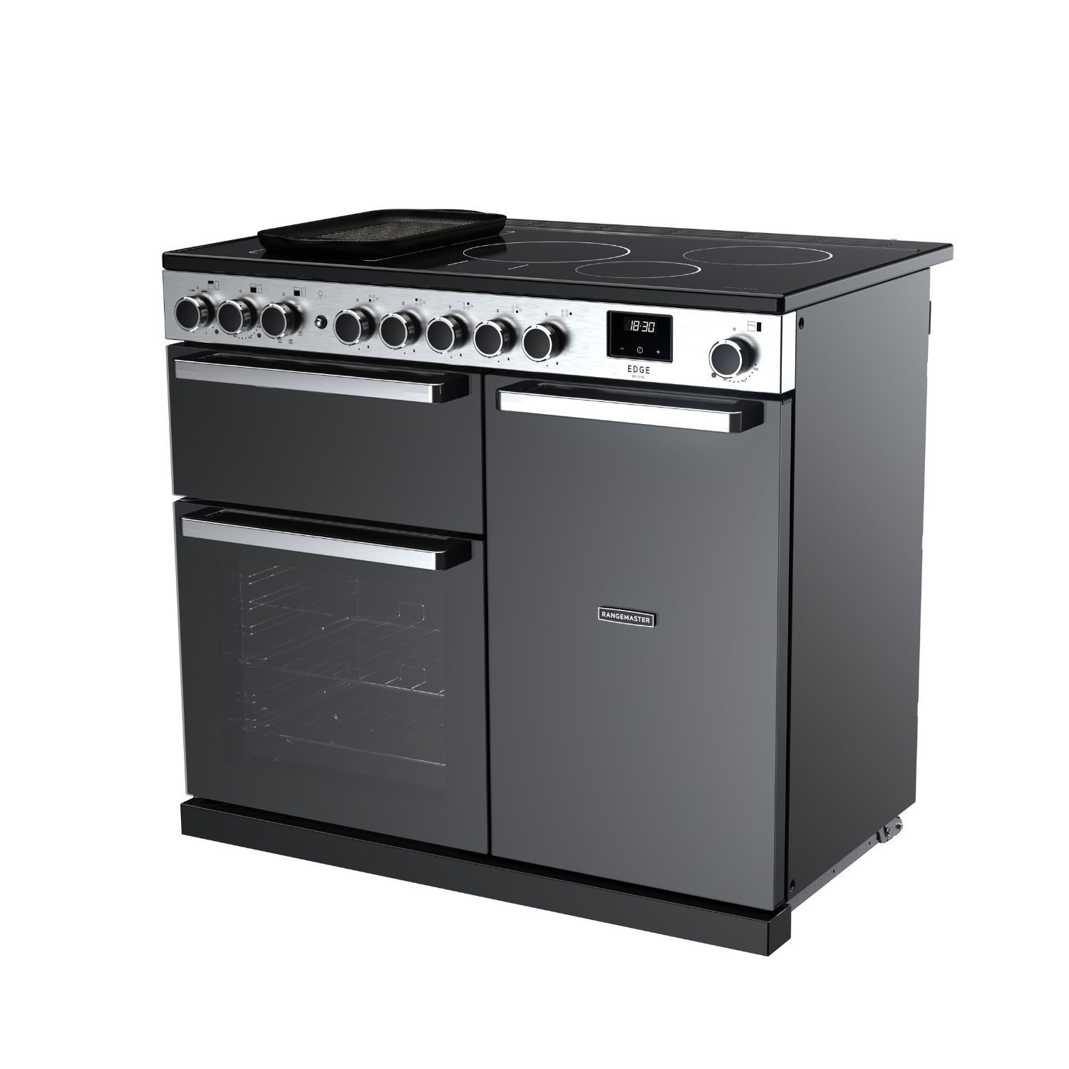Rangemaster Edge Deluxe 100cm Induction Range Cooker - Black Glass - Image 2