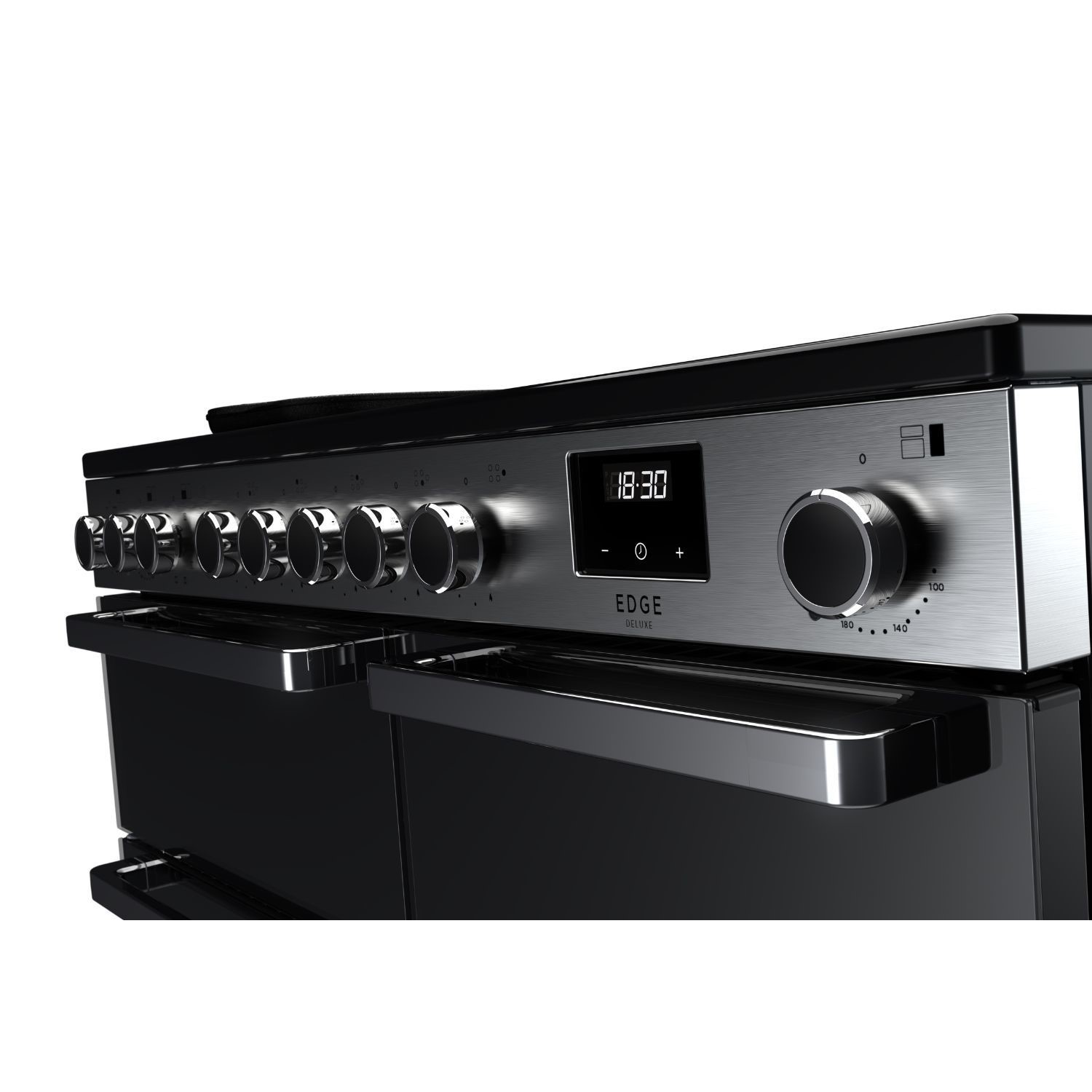 Rangemaster Edge Deluxe 100cm Induction Range Cooker - Black Glass - Image 3