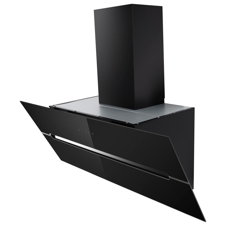 electriQ 90cm Angled Cooker Hood - Black - Image 2