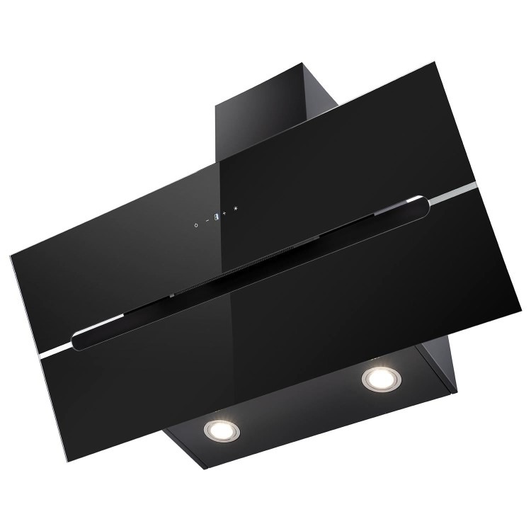 electriQ 90cm Angled Cooker Hood - Black - Image 3