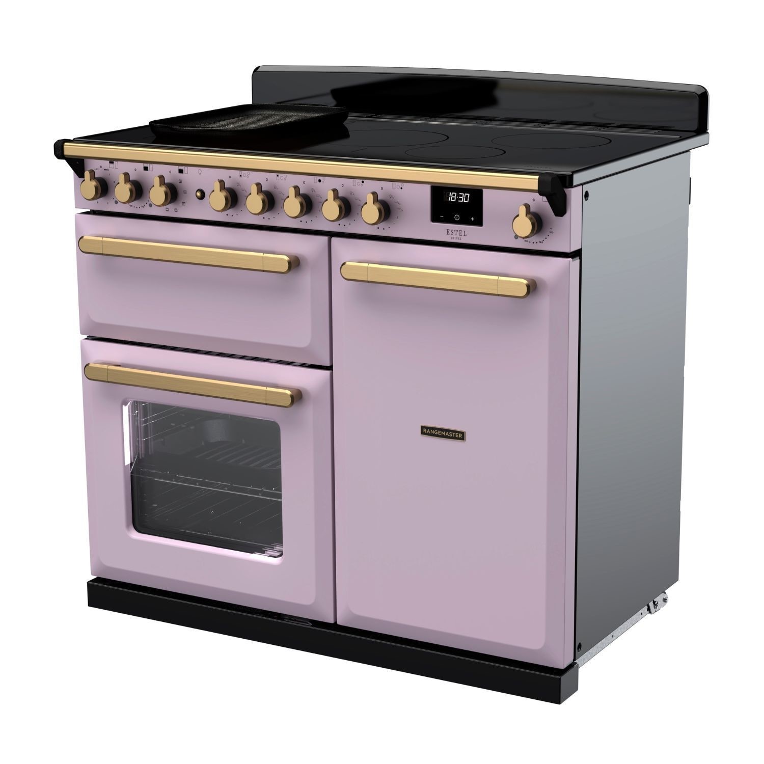 Rangemaster Estel Deluxe 100cm Induction Range Cooker - Heather + Brass - Image 2