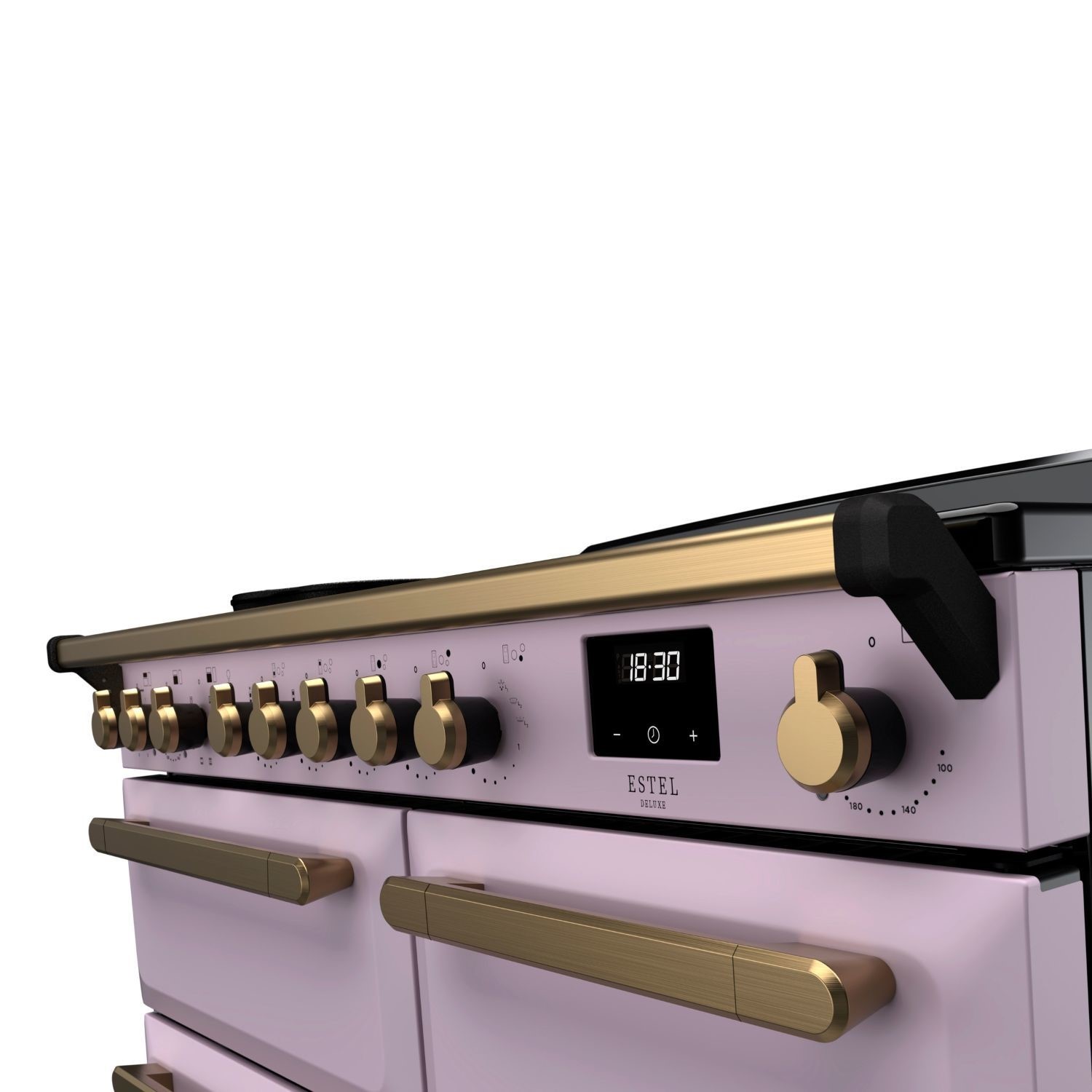 Rangemaster Estel Deluxe 100cm Induction Range Cooker - Heather + Brass - Image 4