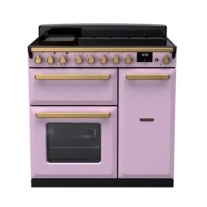 Rangemaster Estel Deluxe 90cm Induction Range Cooker - Heather + Brass