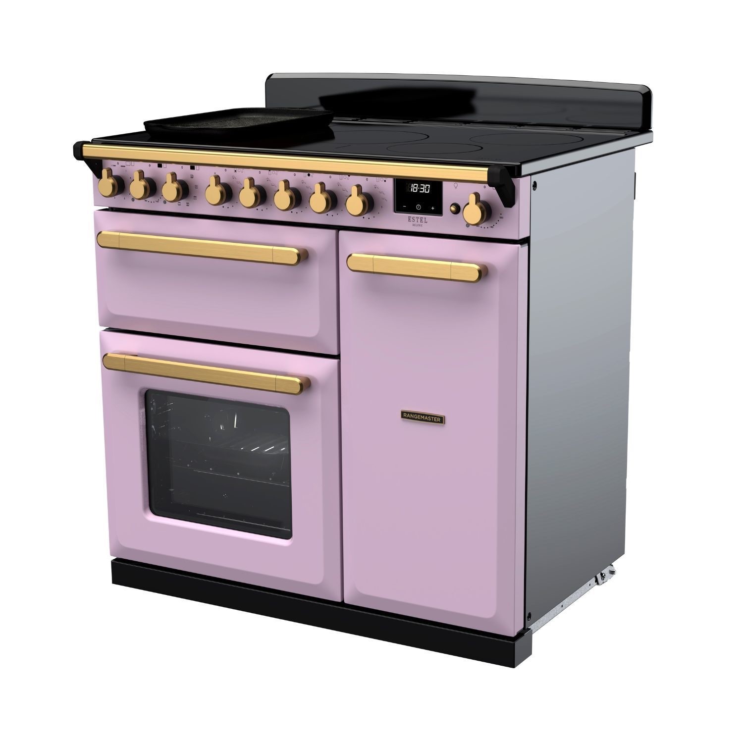 Rangemaster Estel Deluxe 90cm Induction Range Cooker - Heather + Brass - Image 2