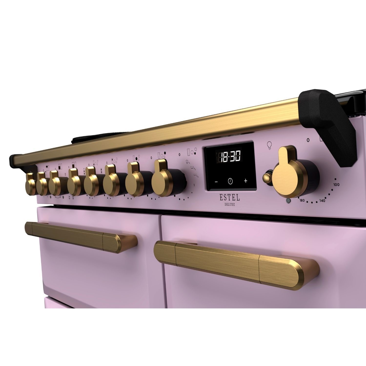 Rangemaster Estel Deluxe 90cm Induction Range Cooker - Heather + Brass - Image 3