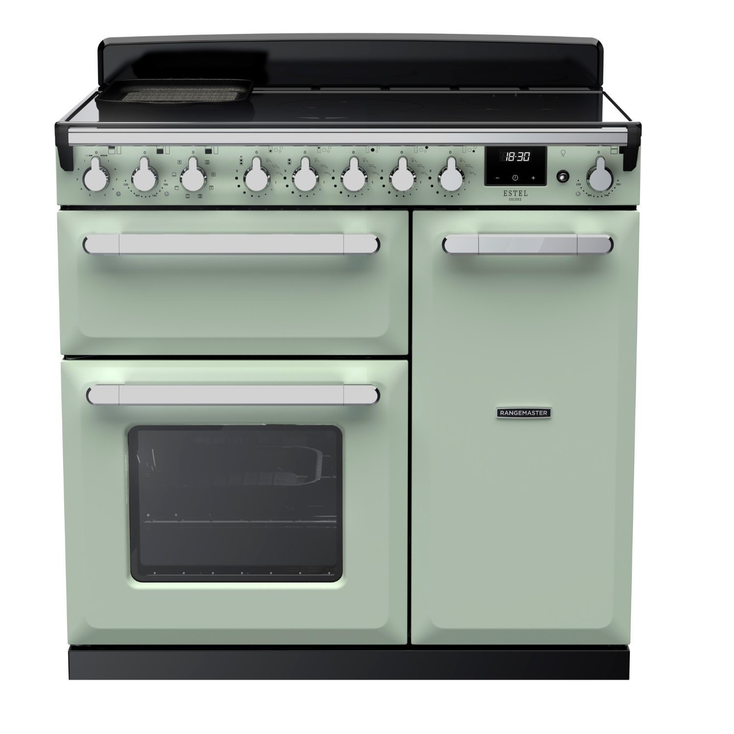 Rangemaster Estel Deluxe 100cm Induction Range Cooker - Mint + Chrome