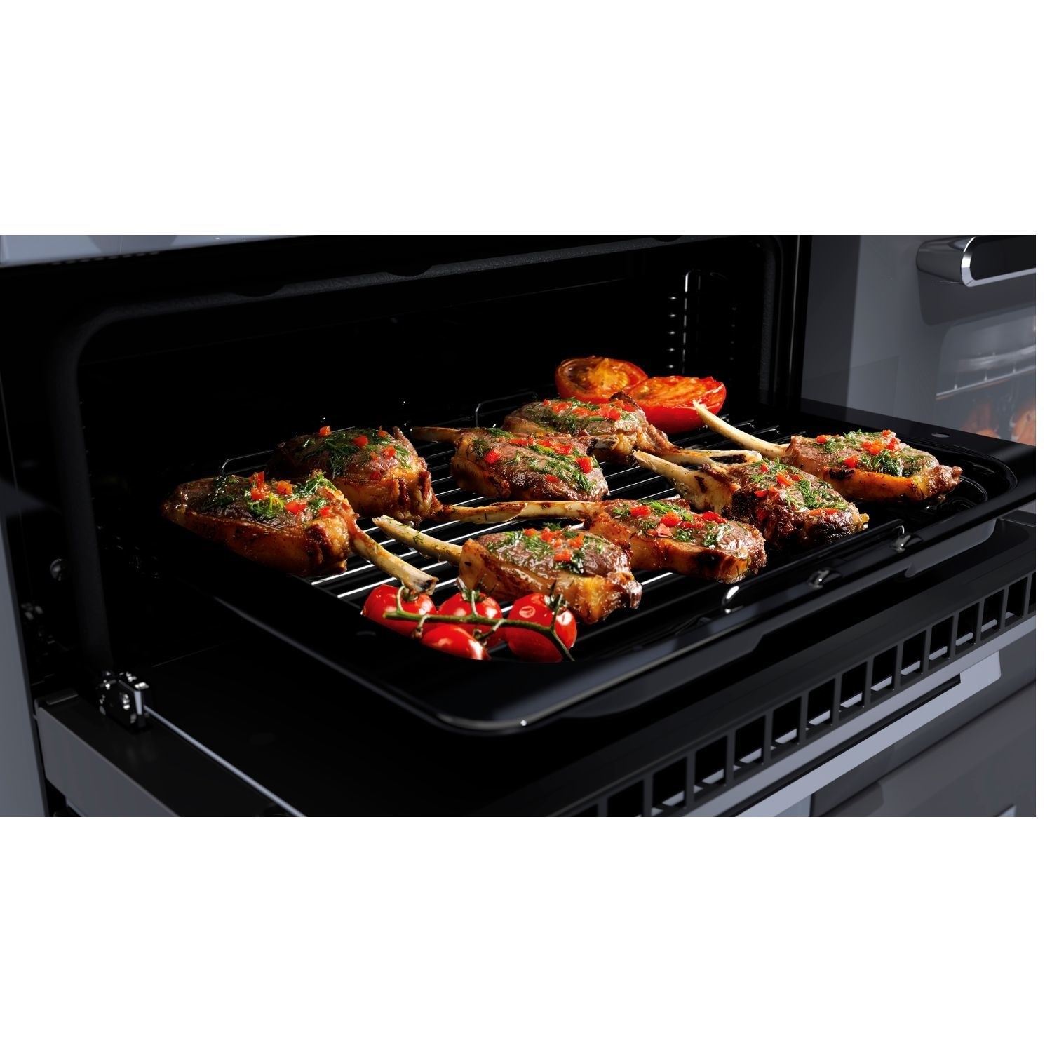 Rangemaster Estel Deluxe 90cm Induction Range Cooker - Slate + Chrome - Image 4