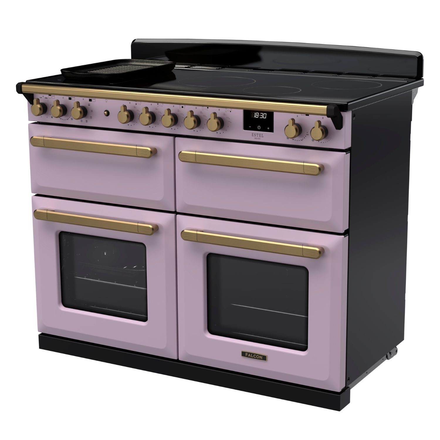 Rangemaster Estel Deluxe 110cm Induction Range Cooker - Heather + Brass - Image 2