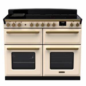 Rangemaster Estel Deluxe 110cm Induction Range Cooker - Pale Cream + Brass