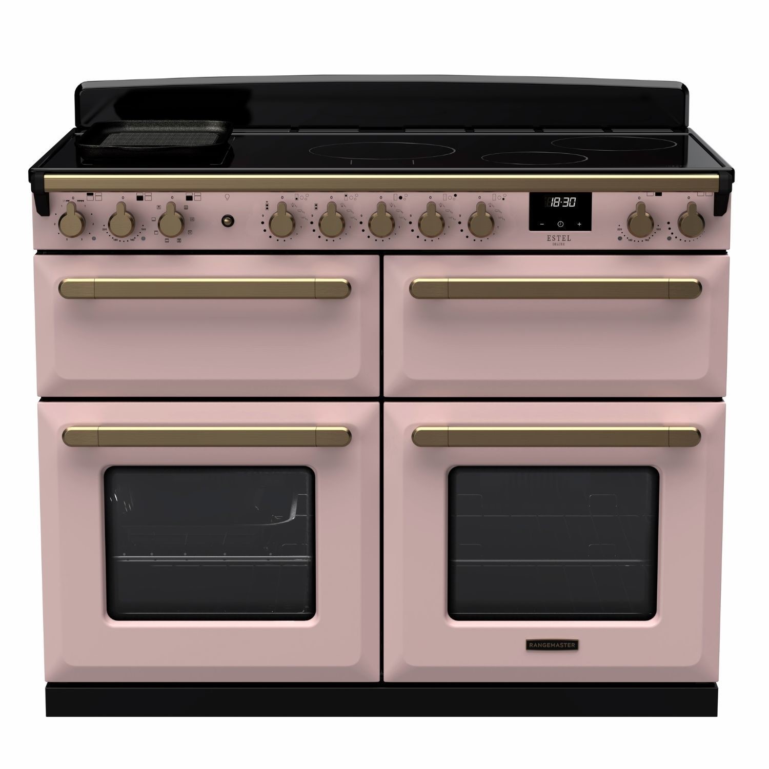 Rangemaster Estel Deluxe 110cm Induction Range Cooker - Heather + Brass