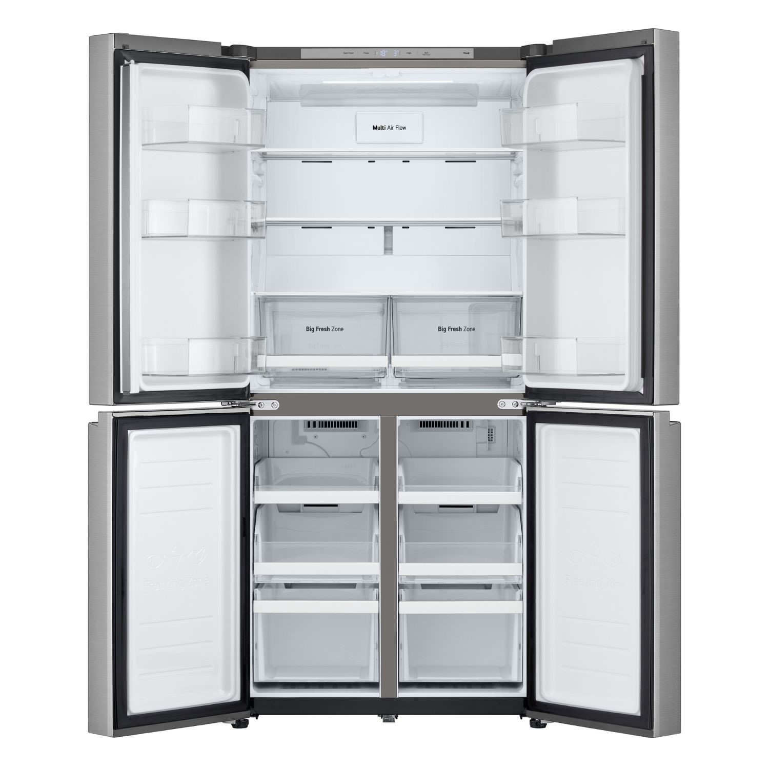 LG NatureFRESH 530 Litre Four Door American Fridge Freezer - Prime Silver - Image 7