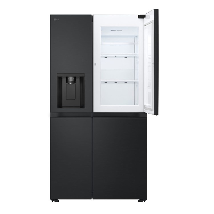LG NatureFRESH 638 Litre Side-By-Side American Fridge Freezer - Matte Black - Image 2