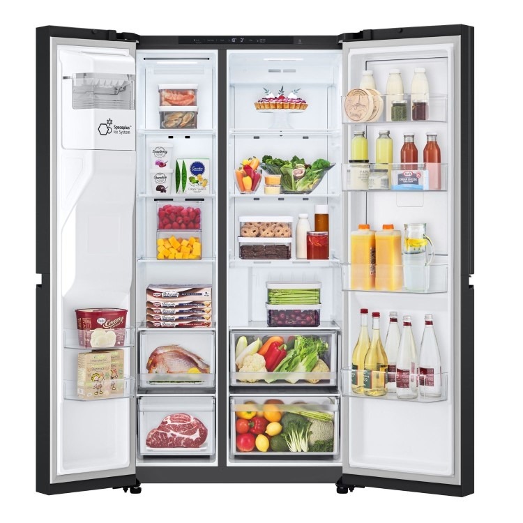 LG NatureFRESH 638 Litre Side-By-Side American Fridge Freezer - Matte Black - Image 5
