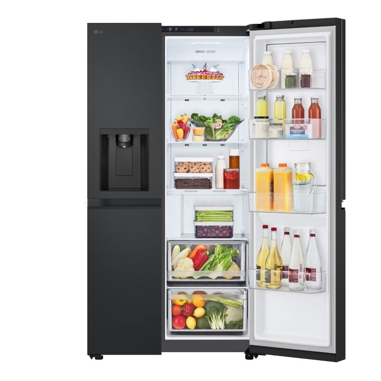LG NatureFRESH 638 Litre Side-By-Side American Fridge Freezer - Matte Black - Image 6