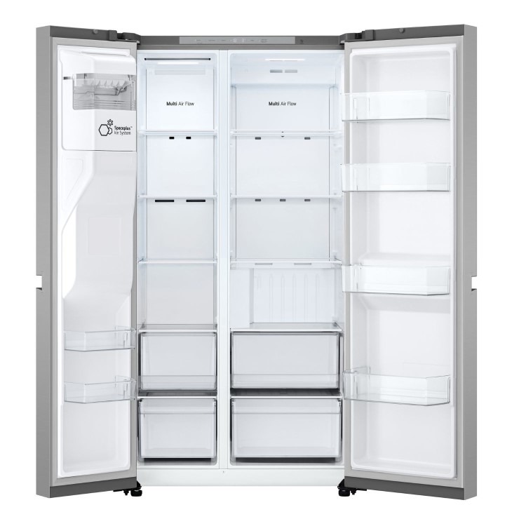 LG NatureFRESH 638 Litre Side-by-Side American Fridge Freezer - Silver - Image 2