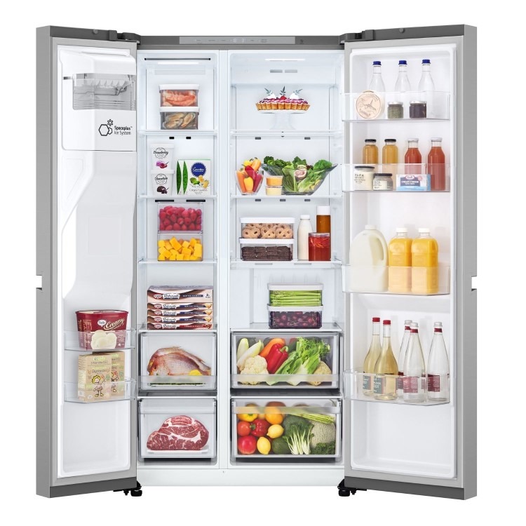 LG NatureFRESH 638 Litre Side-by-Side American Fridge Freezer - Silver - Image 3