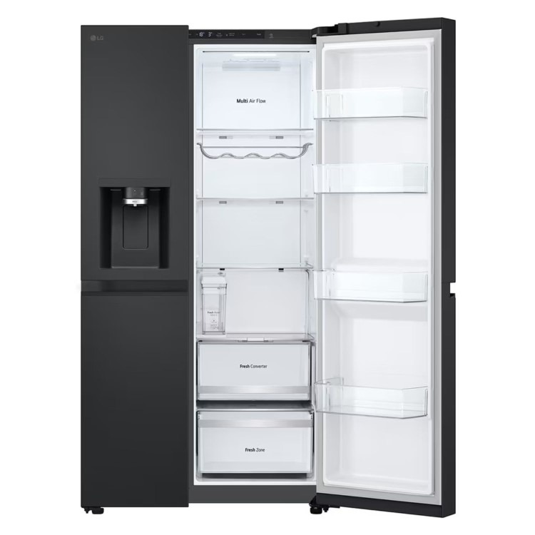 LG NatureFRESH 628 Litre Side By Side Freestanding Fridge Freezer - Essence Black Steel - Image 5