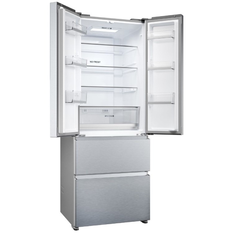 Haier FD 70 Series 5 444 Litre French Style American Fridge Freezer - Platinum Inox - Image 4
